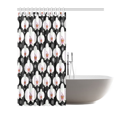 Orchid White Pattern Print Design OR09 Shower Curtain