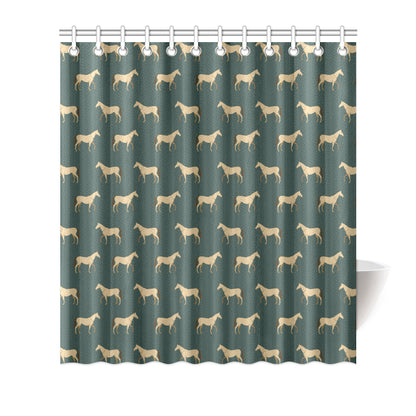Horse Classic Themed Pattern Print Shower Curtain