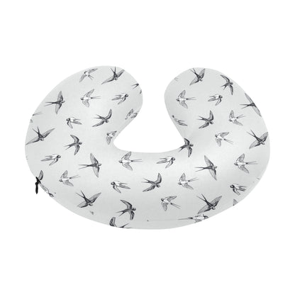 Swallow Bird Pattern Print Design 04 U-Shaped Travel Neck Pillow