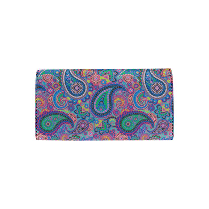 Paisley Colorful Pattern Print Design A02 Women's Trifold Wallet