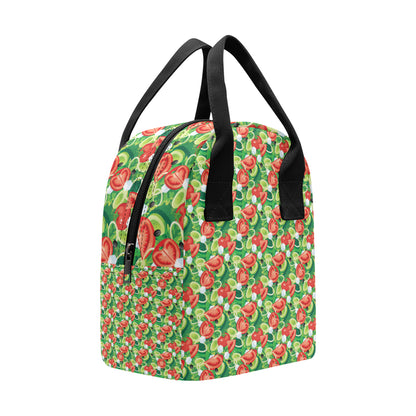 Vegan Salad Themed Design Print Insulated Lunch Bag
