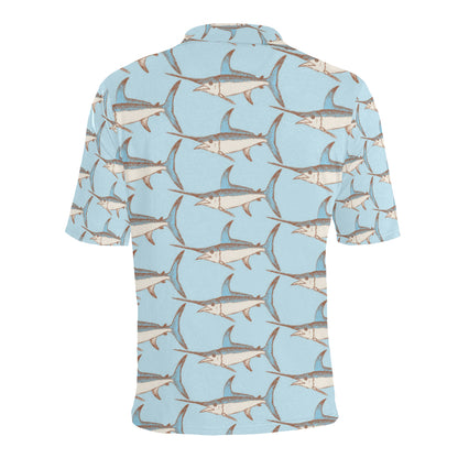 Swordfish Pattern Print Design 01 Men Polo Shirt