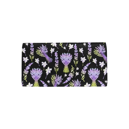 Lavender Pattern Print Design LV04 Women's Trifold Wallet