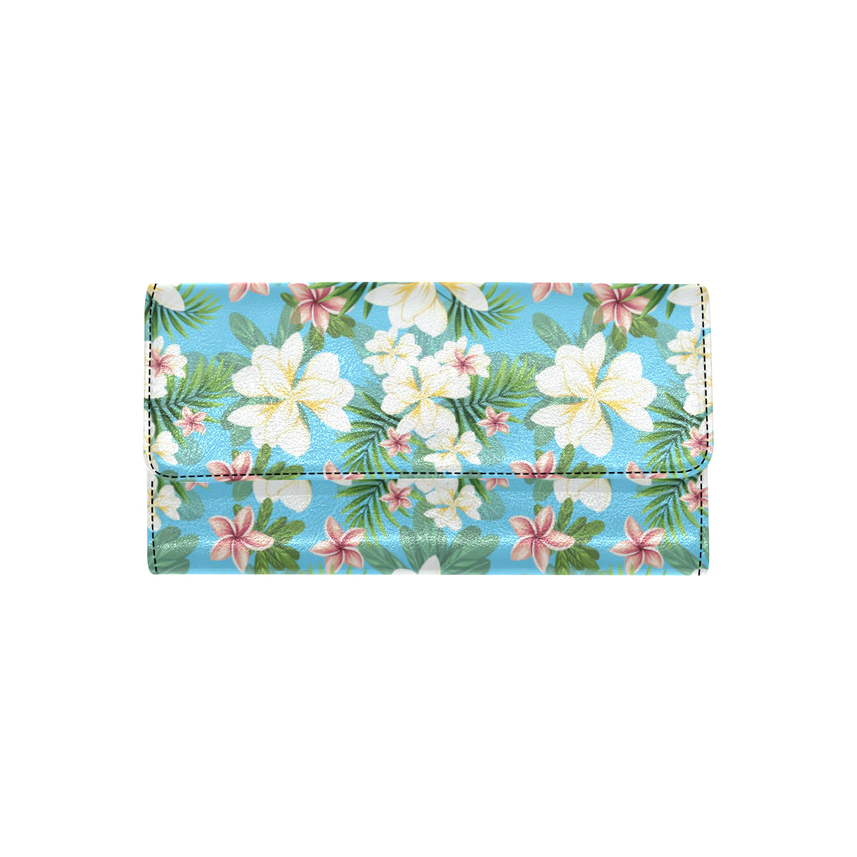 Plumeria Pattern Print Design PM028 Women's Trifold Wallet