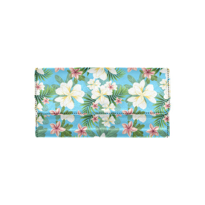Plumeria Pattern Print Design PM028 Women's Trifold Wallet