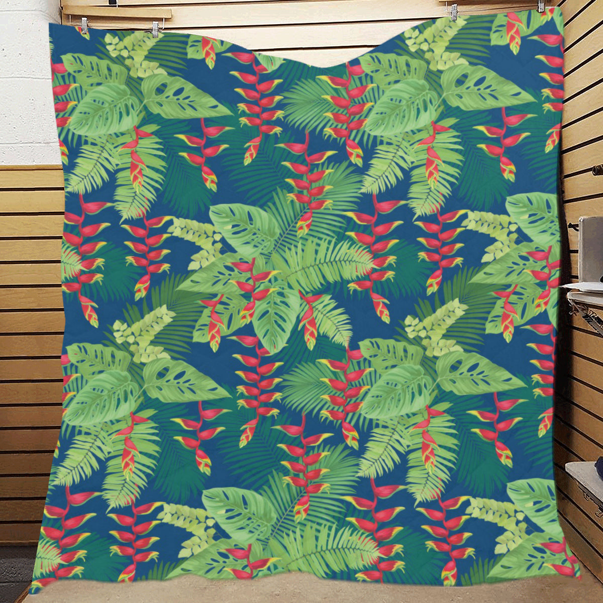 Heliconia Pattern Print Design HL08 Premium Quilt