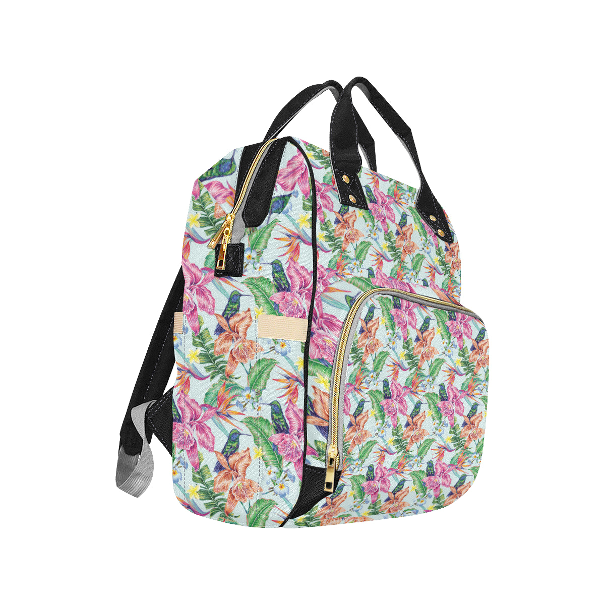 Hummingbird Tropical Pattern Print Design 05 Diaper Bag Backpack
