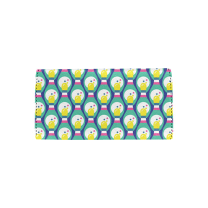Bowling Pattern Print Design 04 Women's Trifold Wallet
