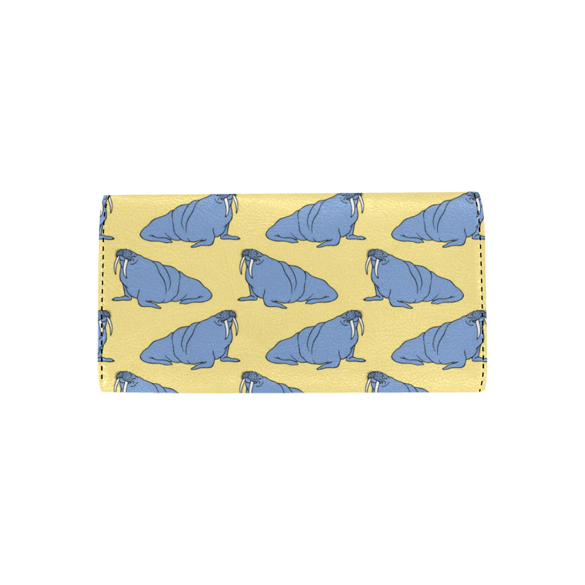 Walrus Pattern Print Design 02 Women's Trifold Wallet
