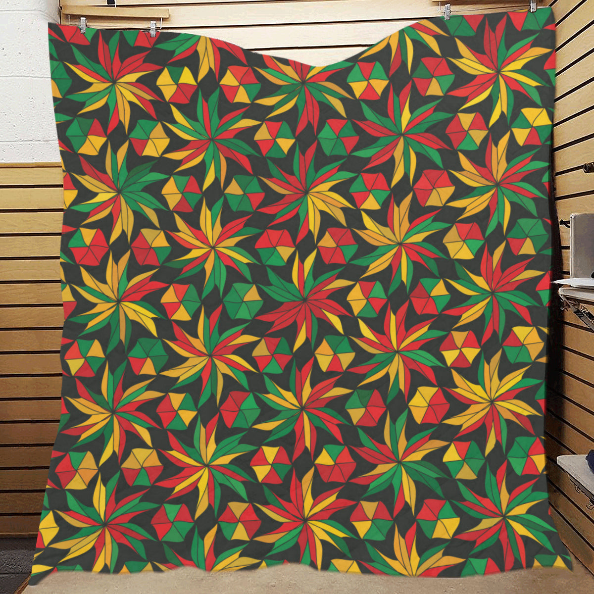 Rastafarian Pattern Print Design A03 Premium Quilt