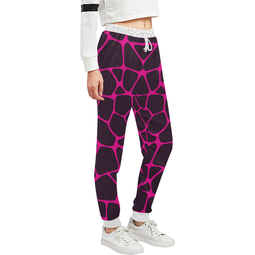 Giraffe Pink Background Texture Print Unisex Sweatpants