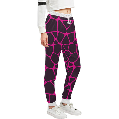 Giraffe Pink Background Texture Print Unisex Sweatpants