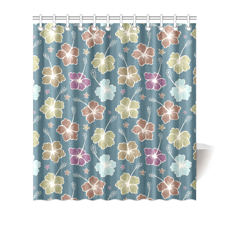 Hibiscus Pattern Print Design HB033 Shower Curtain