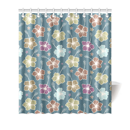 Hibiscus Pattern Print Design HB033 Shower Curtain