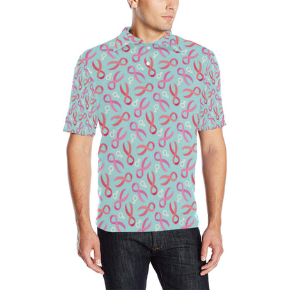 Breast cancer Pattern Print Design 03 Men Polo Shirt