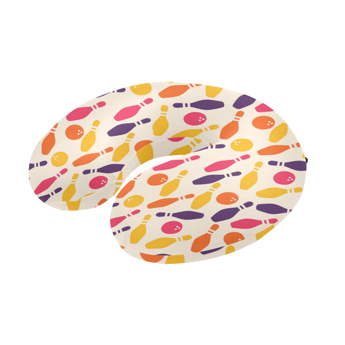 Bowling Pattern Print Design 06 U-Shaped Travel Neck Pillow