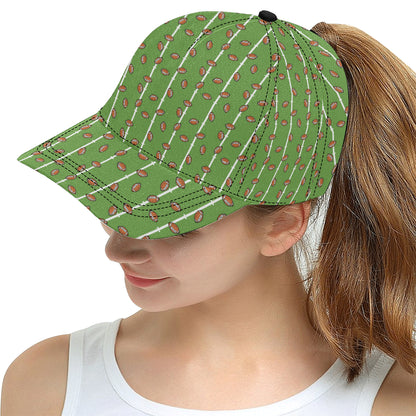 American Football on Field Themed Print Snapback Cap