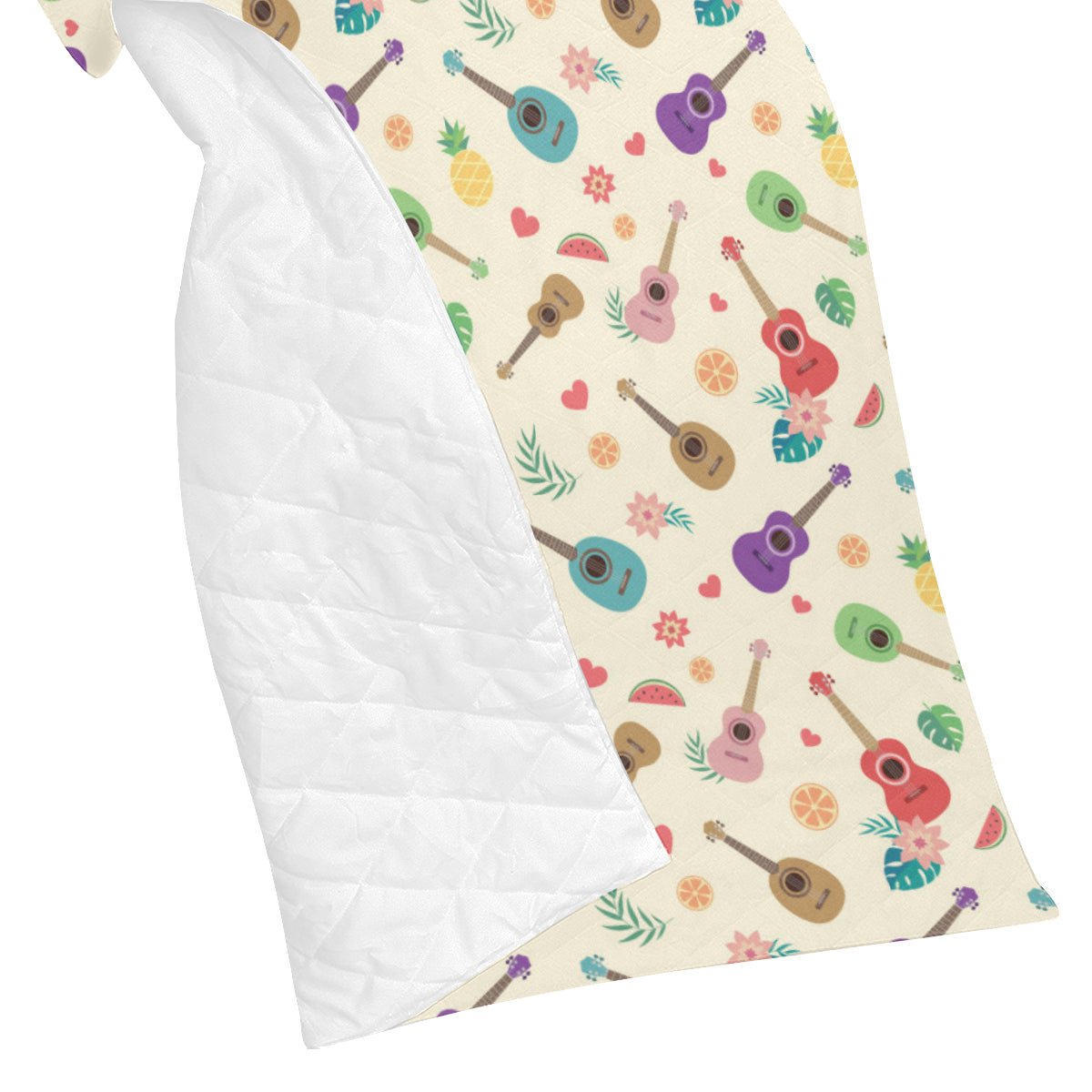 Ukulele Pattern Print Design 01 Premium Quilt