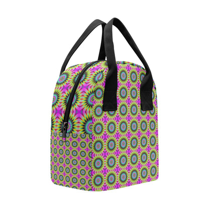 Optical illusion Flower Rainbow Style Insulated Lunch Bag