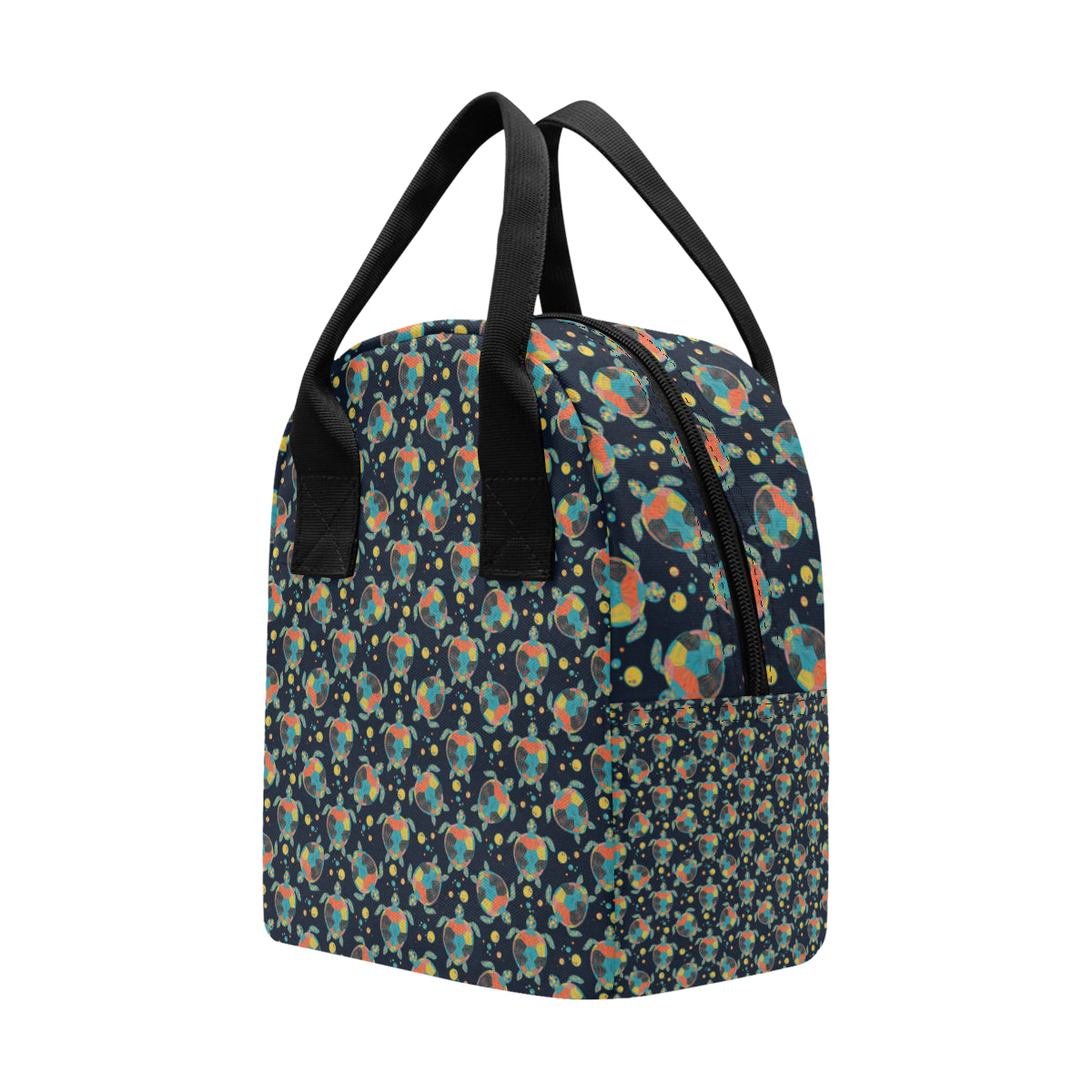 Sea Turtle Colorful with bubble Print Insulated Lunch Bag