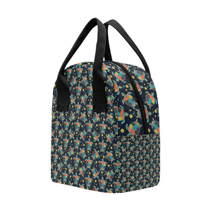 Sea Turtle Colorful with bubble Print Insulated Lunch Bag