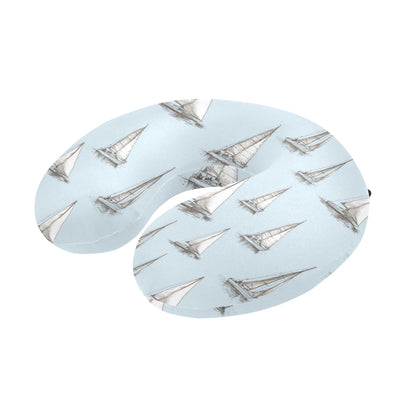 Sailing Ships Pattern Print Design A01 U-Shaped Travel Neck Pillow