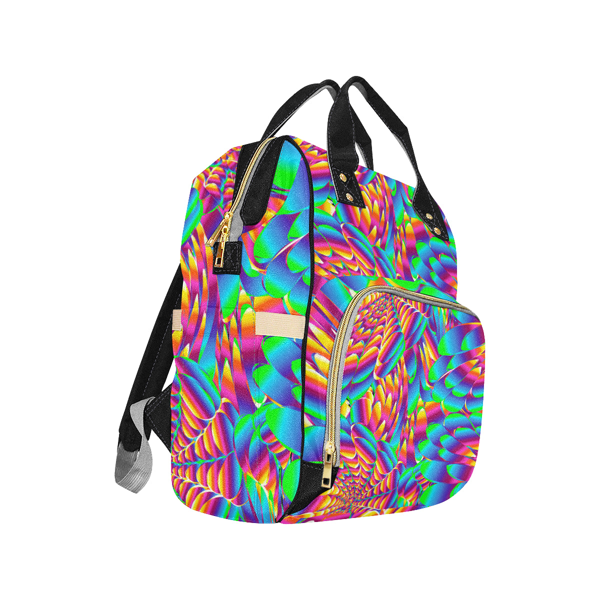 Psychedelic Trippy Pattern Diaper Bag Backpack