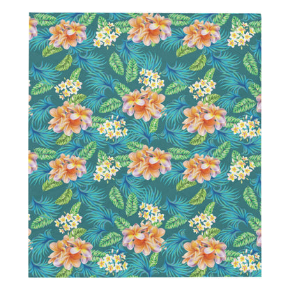 Plumeria Tropical Flower Design Print Premium Quilt