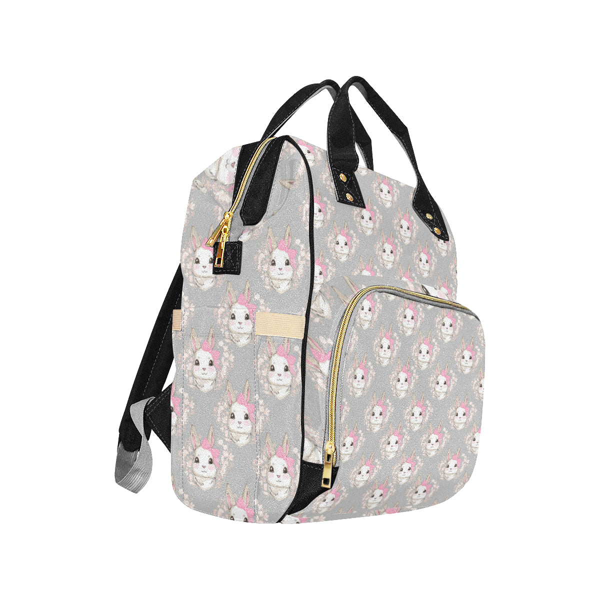 Rabbit Pattern Print Design RB07 Diaper Bag Backpack