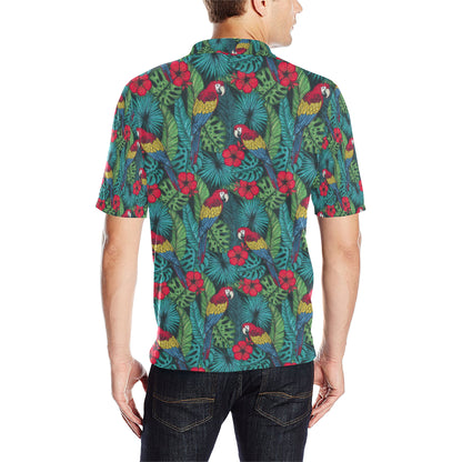 Parrot Pattern Print Design A05 Men Polo Shirt