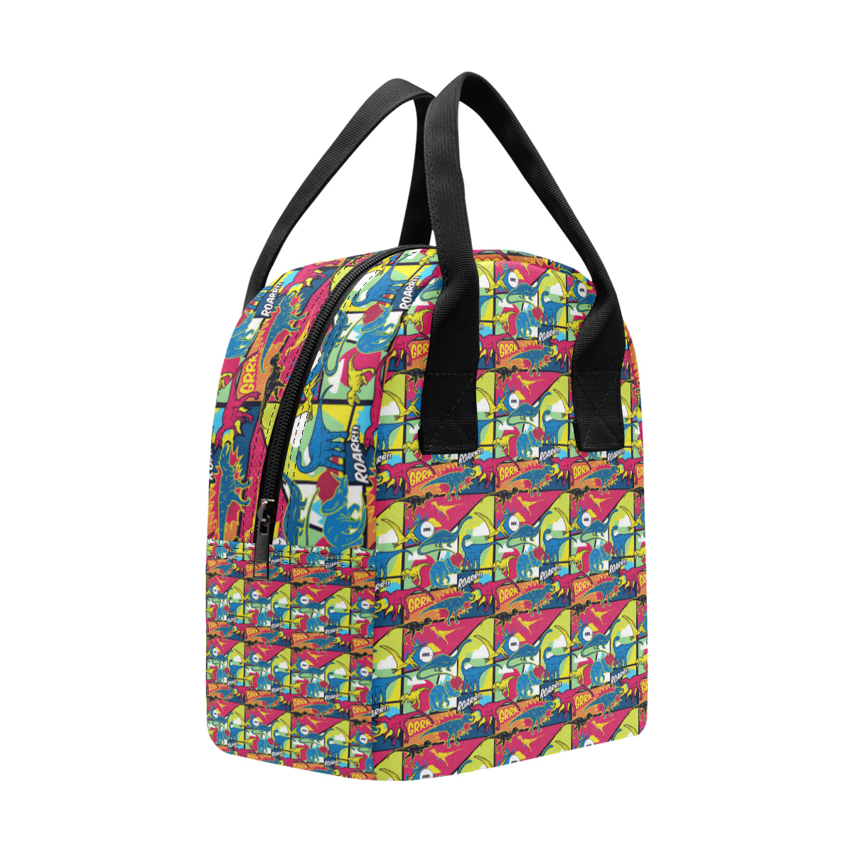 Dinosaur Comic Pop Art Style Insulated Lunch Bag
