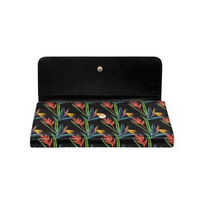 Heliconia Pattern Print Design HL04 Women's Trifold Wallet