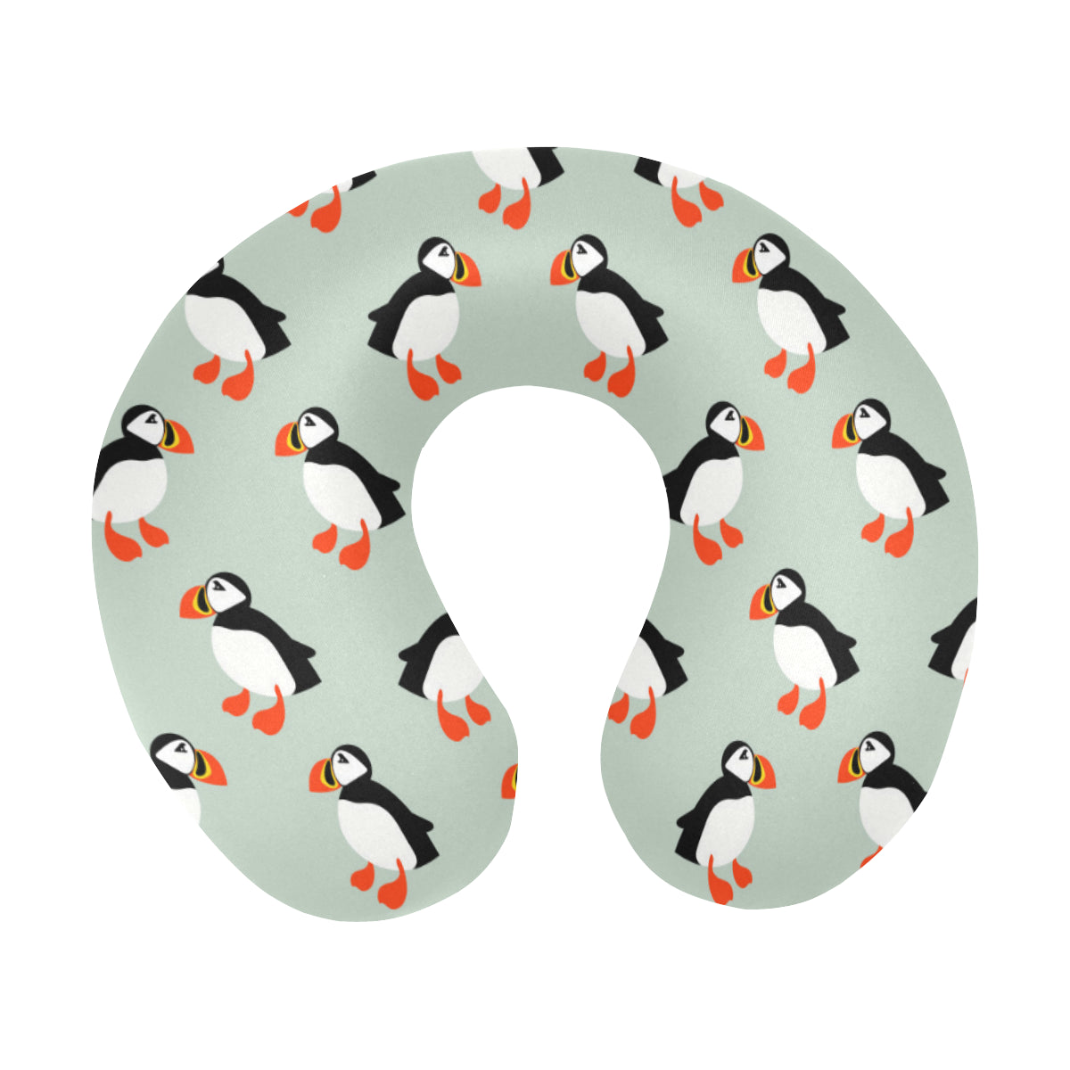 Puffin Pattern Print Design A03 U-Shaped Travel Neck Pillow