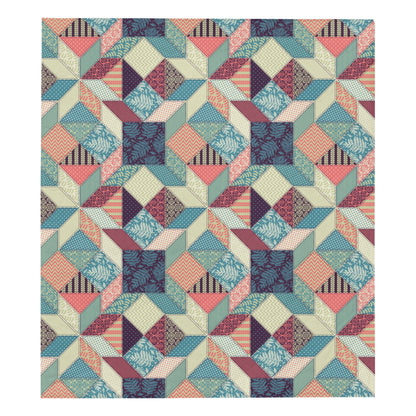 Patchwork Pattern Print Design 02 Premium Quilt