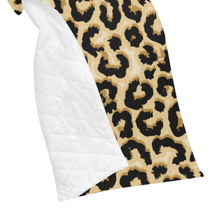 Jaguar Skin Pattern Print Design 02 Premium Quilt