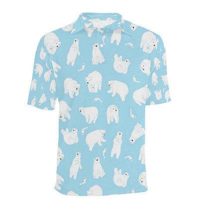 Polar Bear Pattern Print Design PB01 Men Polo Shirt