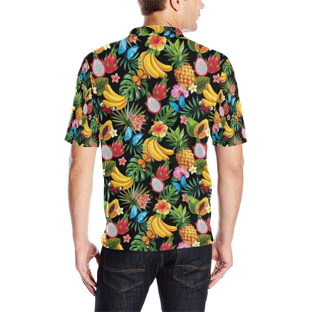 Tropical Fruits Pattern Print Design TF04 Men Polo Shirt