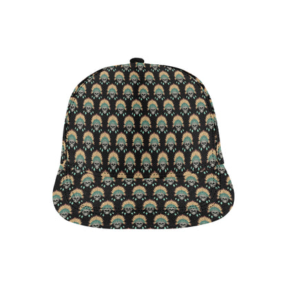 American indian Skull Pattern Snapback Cap