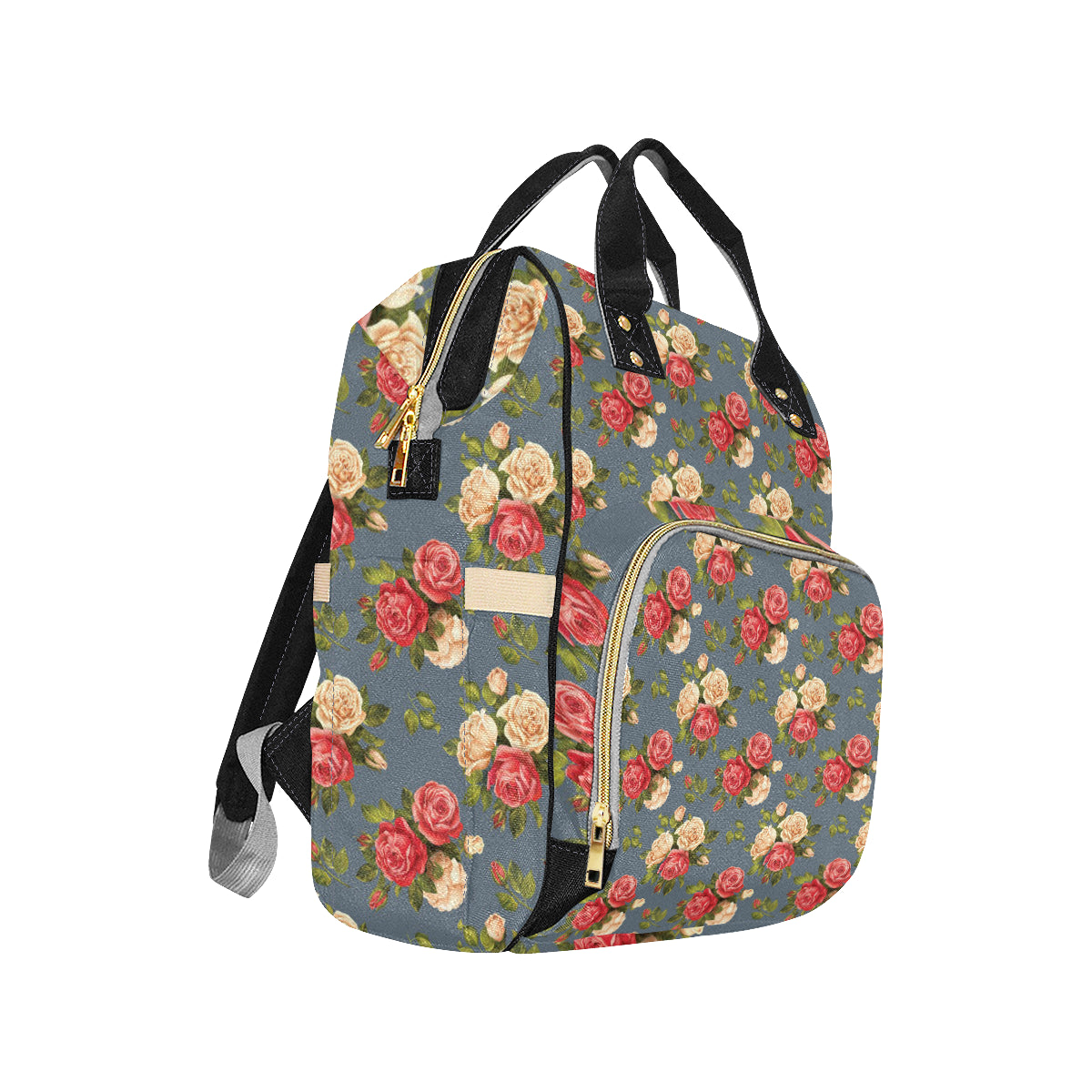 Rose Pattern Print Design RO017 Diaper Bag Backpack