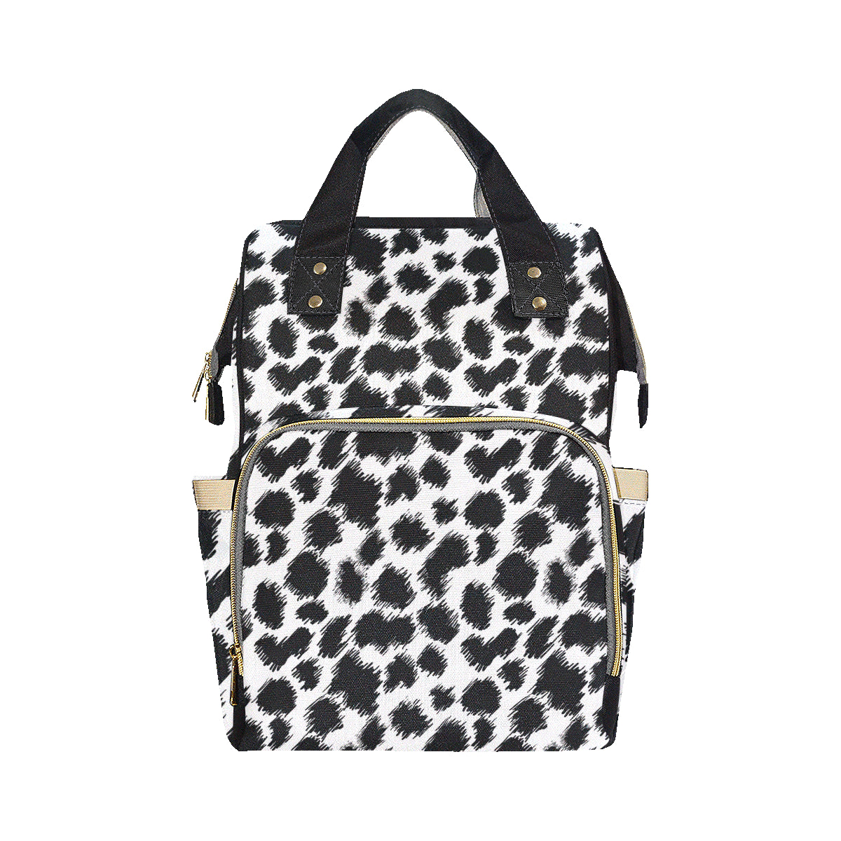 Cheetah Black Print Pattern Diaper Bag Backpack