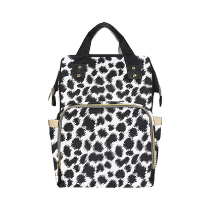 Cheetah Black Print Pattern Diaper Bag Backpack