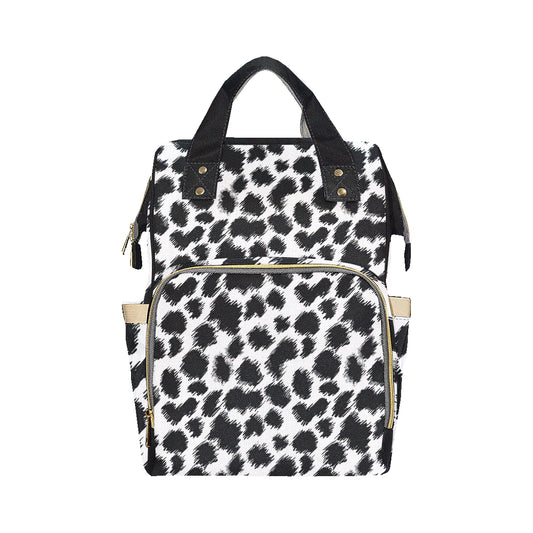Cheetah Black Print Pattern Diaper Bag Backpack