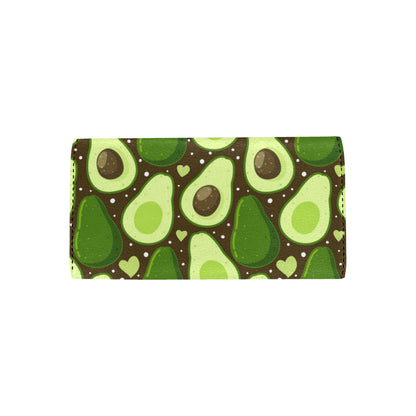 Avocado Pattern Print Design AC04 Women's Trifold Wallet