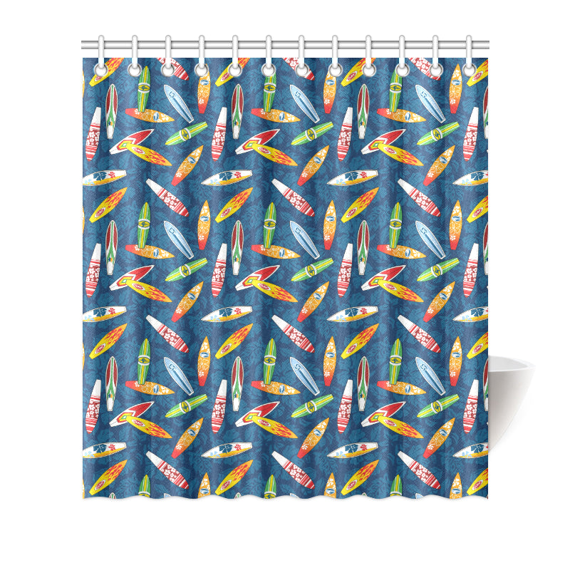 Surfboard Pattern Print Shower Curtain
