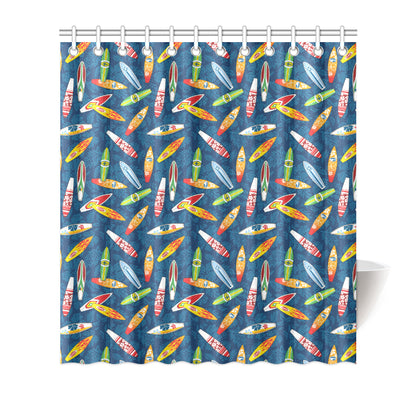 Surfboard Pattern Print Shower Curtain