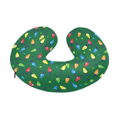 Christmas Light Pattern Print Design 02 U-Shaped Travel Neck Pillow