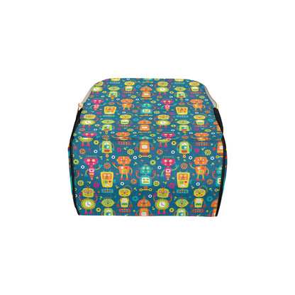 Robot Pattern Print Design A04 Diaper Bag Backpack