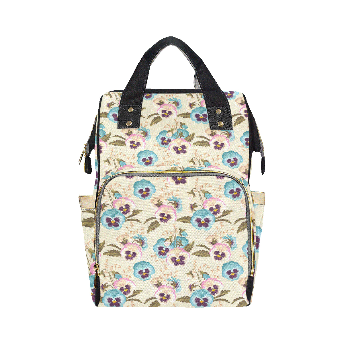 Pansy Pattern Print Design A02 Diaper Bag Backpack