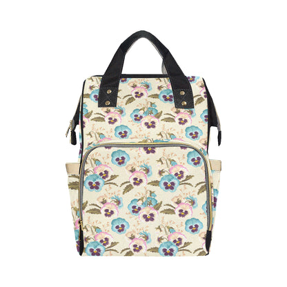 Pansy Pattern Print Design A02 Diaper Bag Backpack