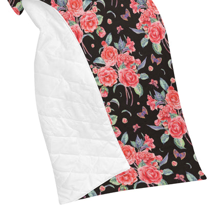 Camellia Pattern Print Design CM03 Premium Quilt